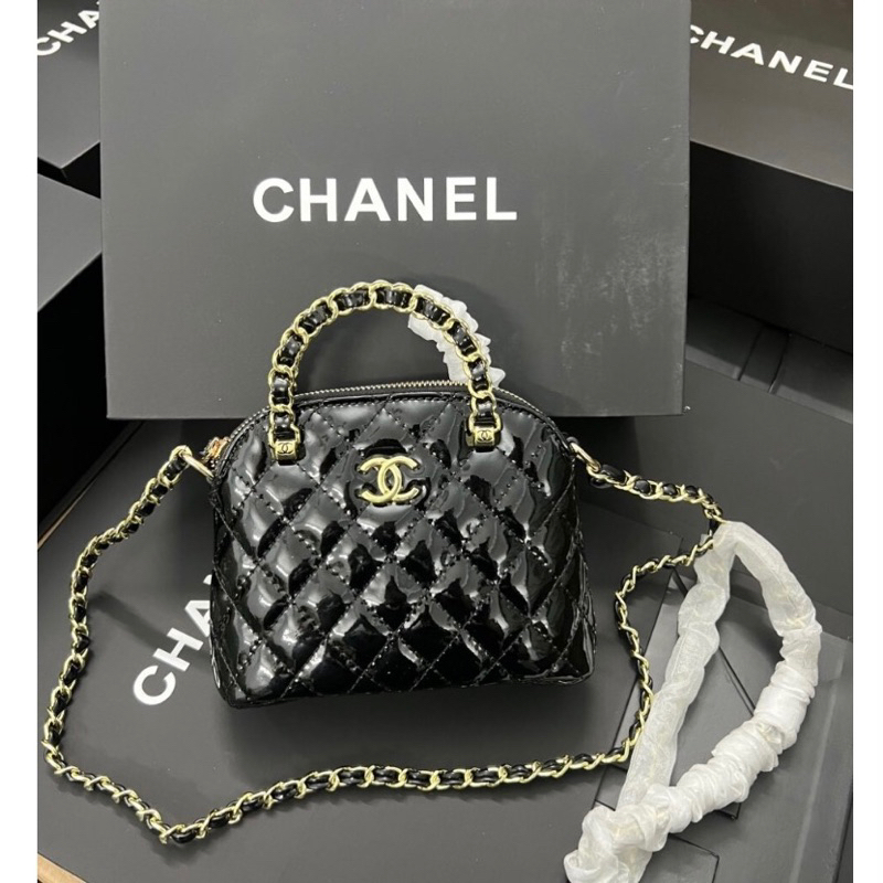 Túi Xách Nữ Mini  Cha neo Hến Da Dóng Dây Pha Xích