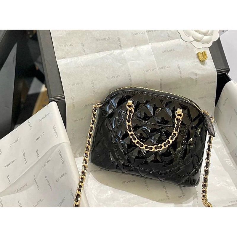 Túi Xách Nữ Mini  Cha neo Hến Da Dóng Dây Pha Xích