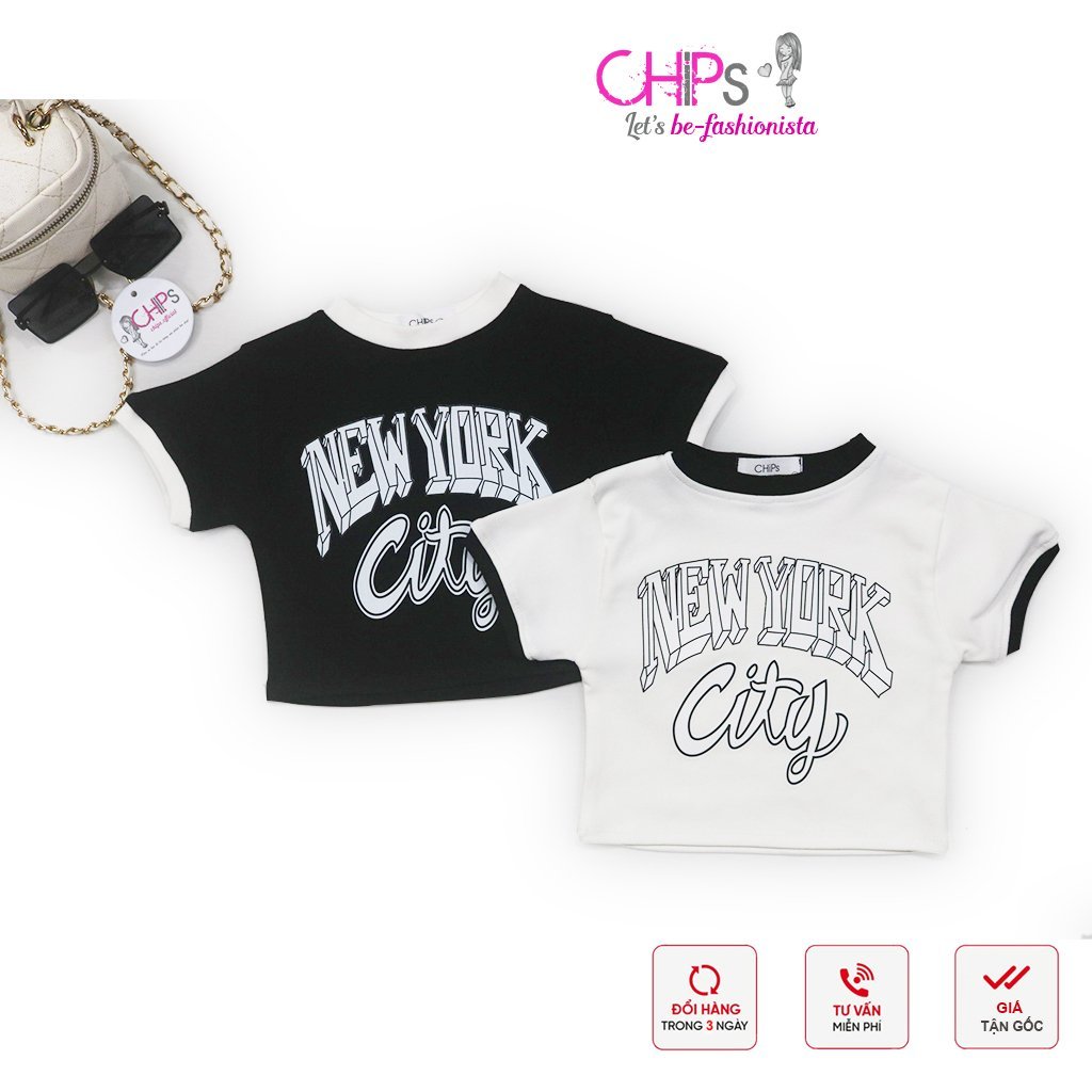 Áo Crotop Cộc Tay In Chữ Có Hai Màu Cho Bé Gái