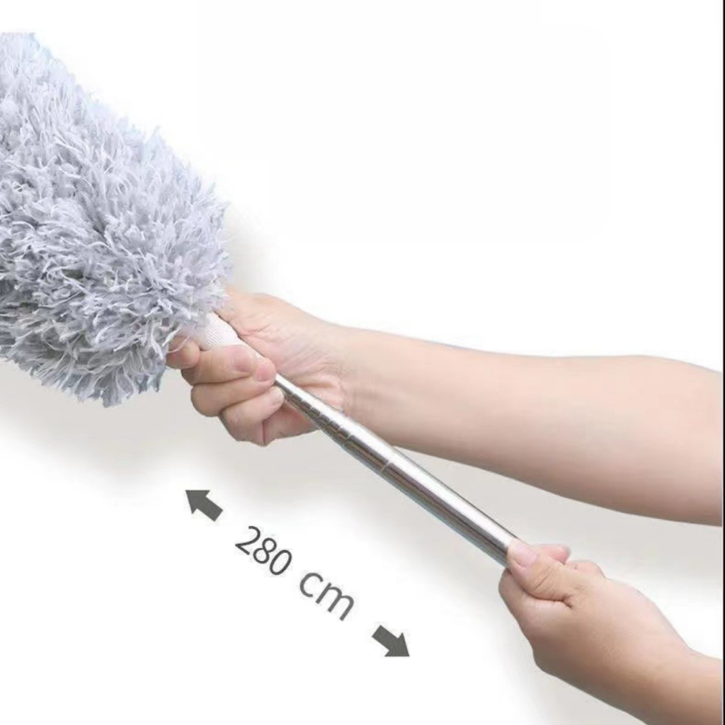 Chổi Lau Trần Nhà Có Thể Gấp Gọn, Độ Dài 2M8, Cán Inox Có Thể Điều Chỉnh Độ Ngắn Dài Có Thể Bẻ Cong
