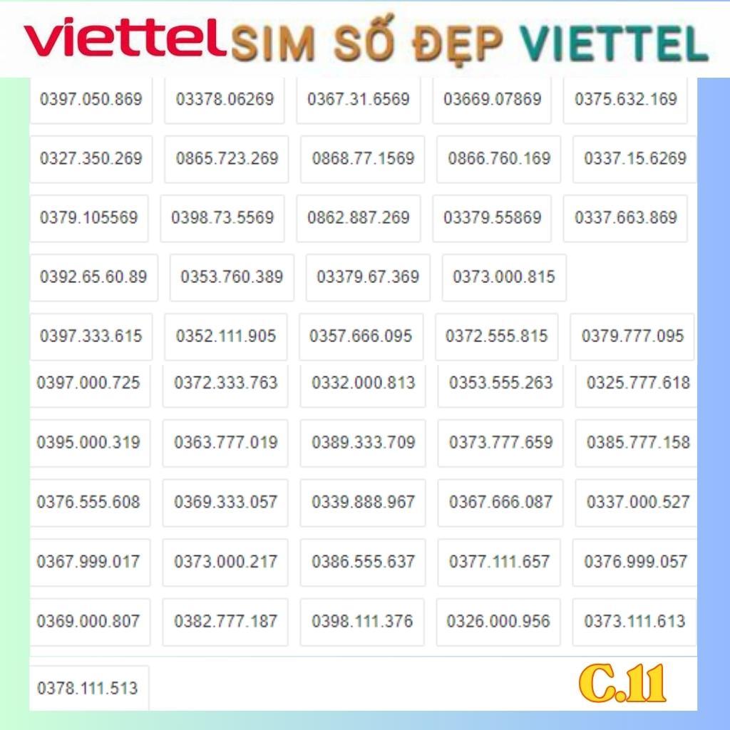Sim Số Đẹp Viettel Gía Rẻ 369,869,169,389,689,589,889,Đăng ký chính chủ.đăng ký gói cước 4G