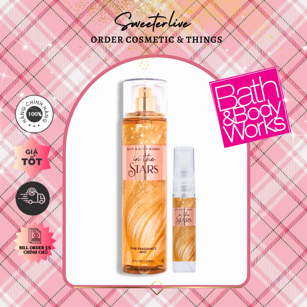 [10ML] IN THE STARS Body Mist (Bill US) - Xịt thơm toàn thân BATH & BODY WORKS