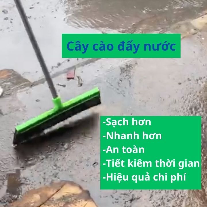 Cây cào nước gạt nước đẩy nước bẩn nước ngập sàn nhà tắm nhà xưởng thân cây inox tiện lợi làm khô sạch sàn nhà siêu tốc
