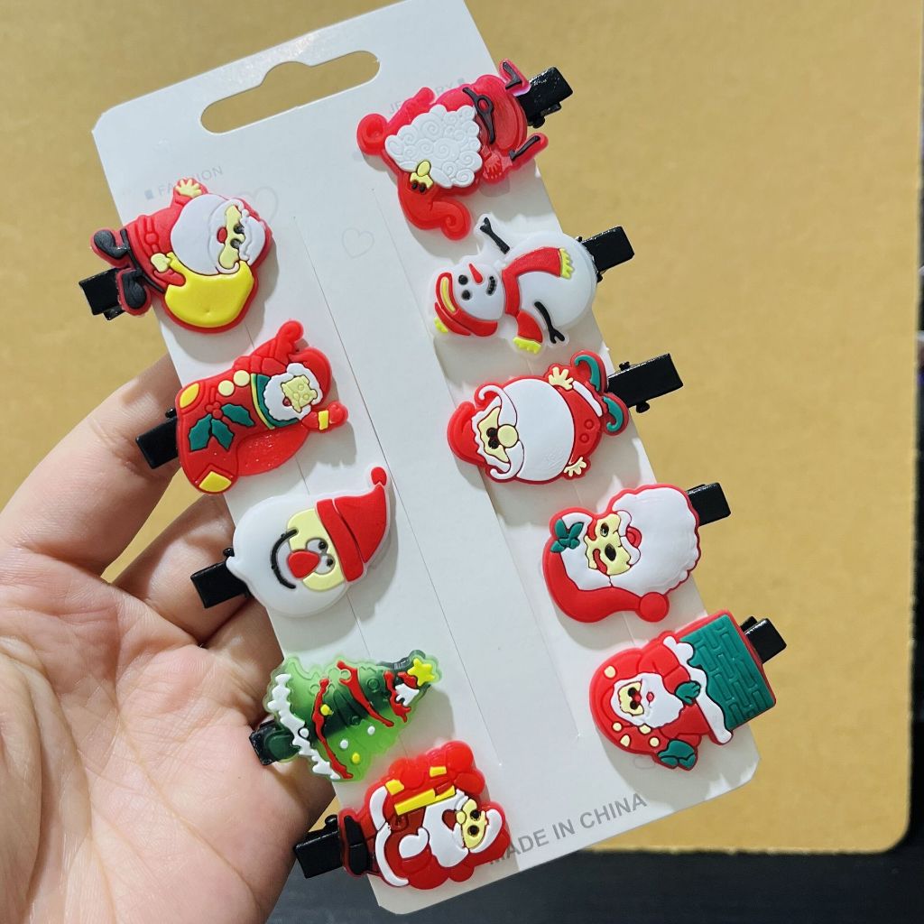 Set 10 Kẹp Tóc Noel Cho Bé Siêu Cute