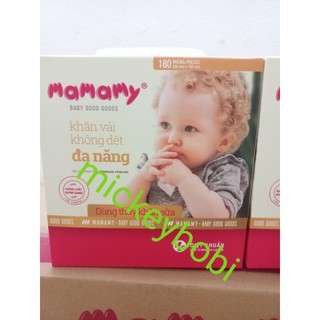 Khăn vải khô đa năng Mamamy hộp 180 tờ có nắp