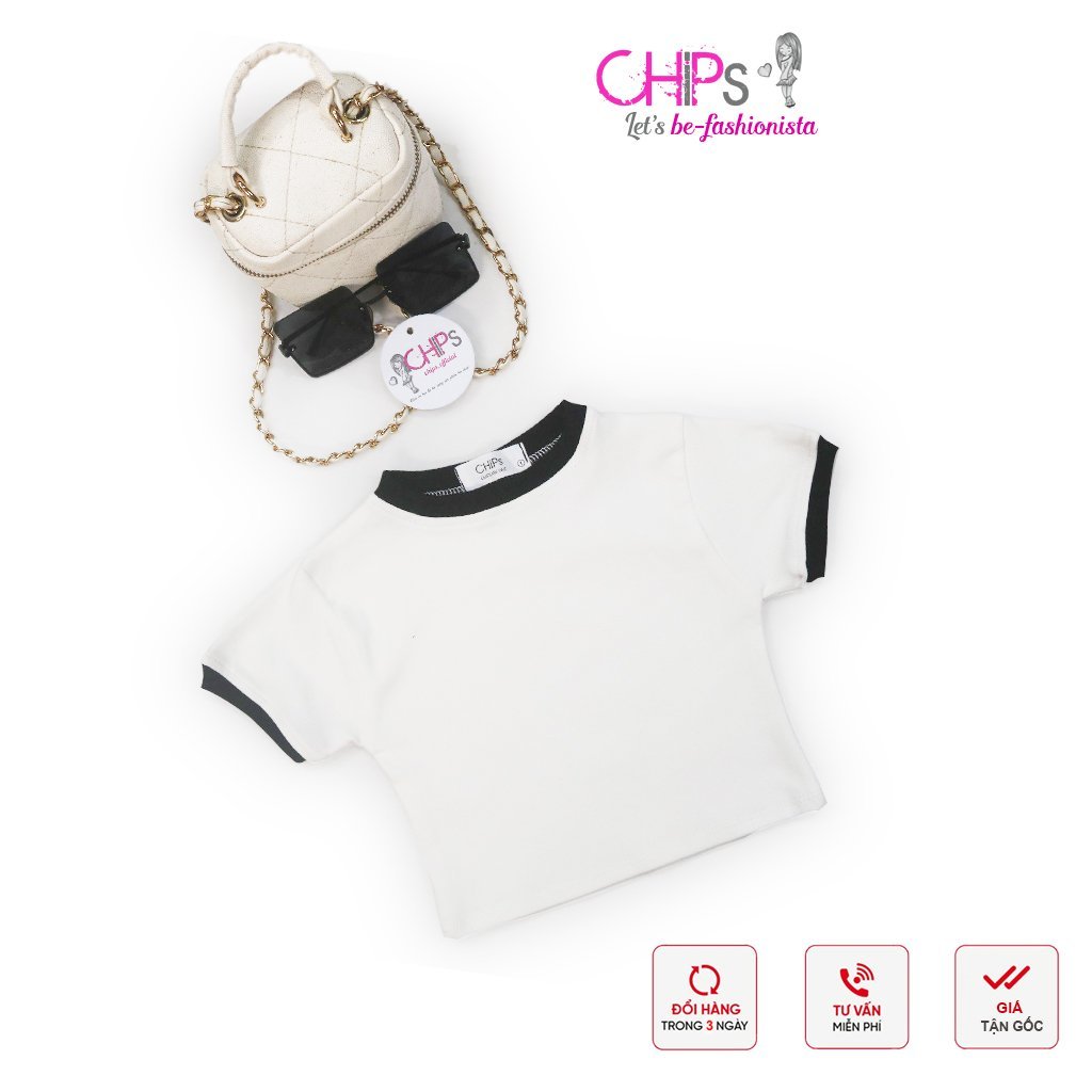 Áo Croptop Cộc Tay phối Lé Có Ba Màu Cho Bé Gái