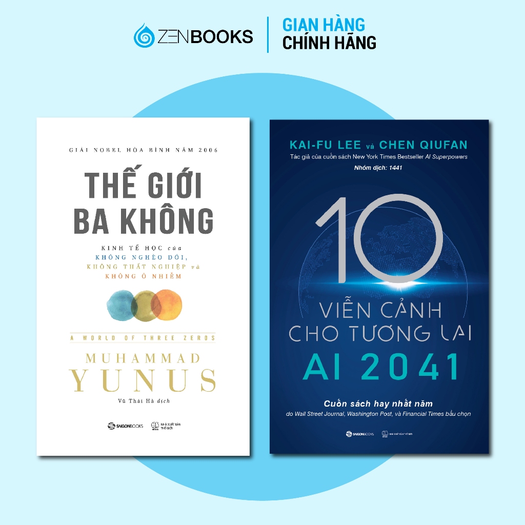 Sách - Combo Thế Giới Ba Không + AI 2041