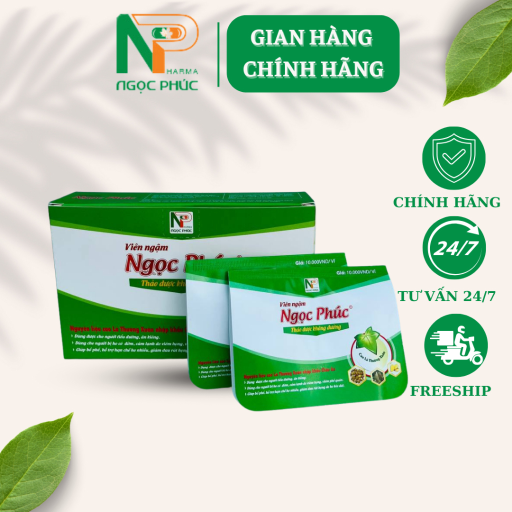 Viên ngậm ho Ngọc Phúc giúp giảm đau rát họng thảo dược không đường, -𝘿𝙋_𝙉𝙜𝙤̣𝙘 𝙋𝙝𝙪́𝙘
