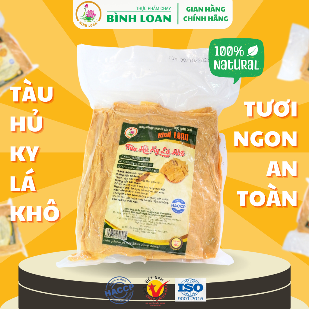 Tàu Hủ Ky Lá Khô - Váng Đậu Lá Khô, Phù Trúc Lá Khô - Thực Phẩm Chay Bình Loan - Túi 250g/gói