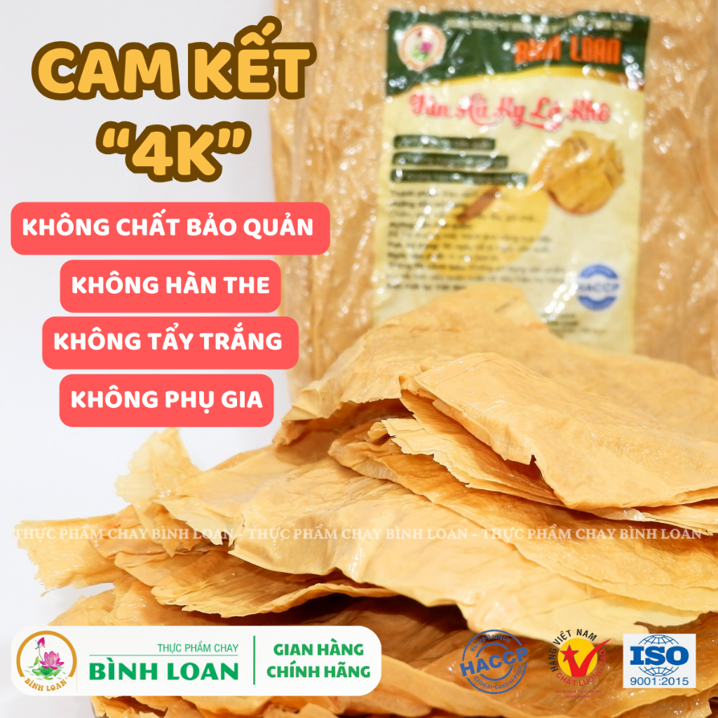 Tàu Hủ Ky Lá Khô - Váng Đậu Lá Khô, Phù Trúc Lá Khô - Thực Phẩm Chay Bình Loan - Túi 250g/gói