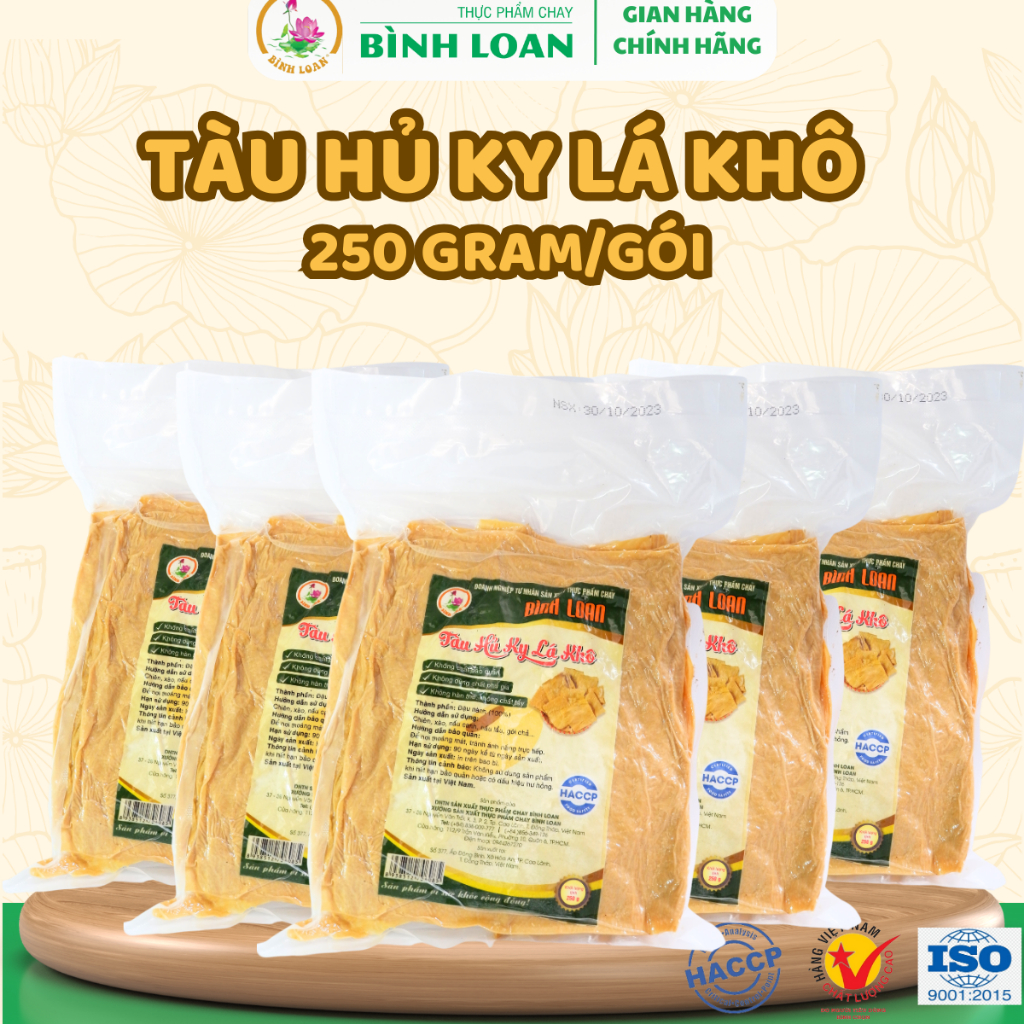 Tàu Hủ Ky Lá Khô - Váng Đậu Lá Khô, Phù Trúc Lá Khô - Thực Phẩm Chay Bình Loan - Túi 250g/gói