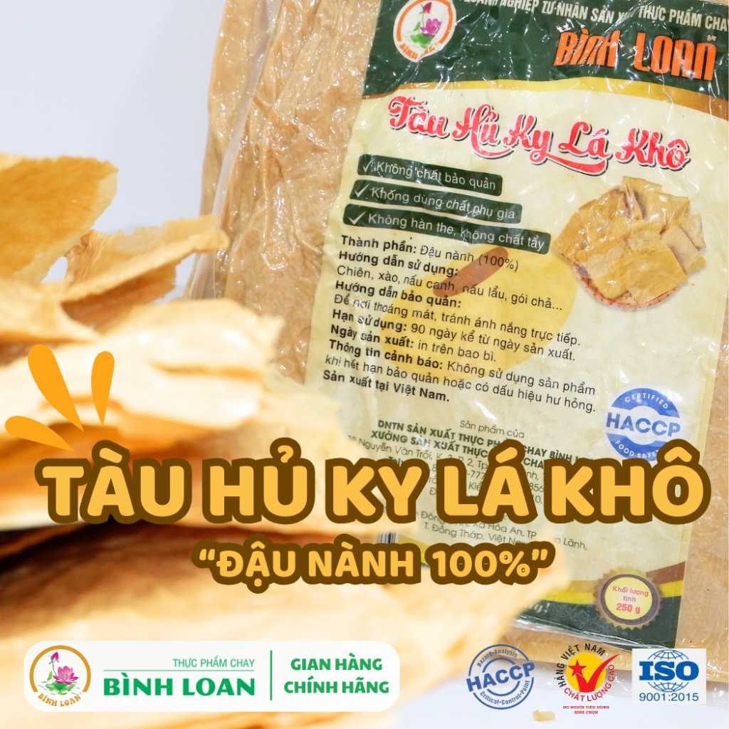 Tàu Hủ Ky Lá Khô - Váng Đậu Lá Khô, Phù Trúc Lá Khô - Thực Phẩm Chay Bình Loan - Túi 250g/gói