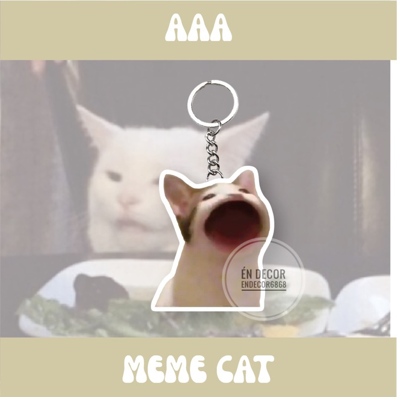 Móc khoá mèo, meme cat , móc khoá bựa, móc khoá dễ thương