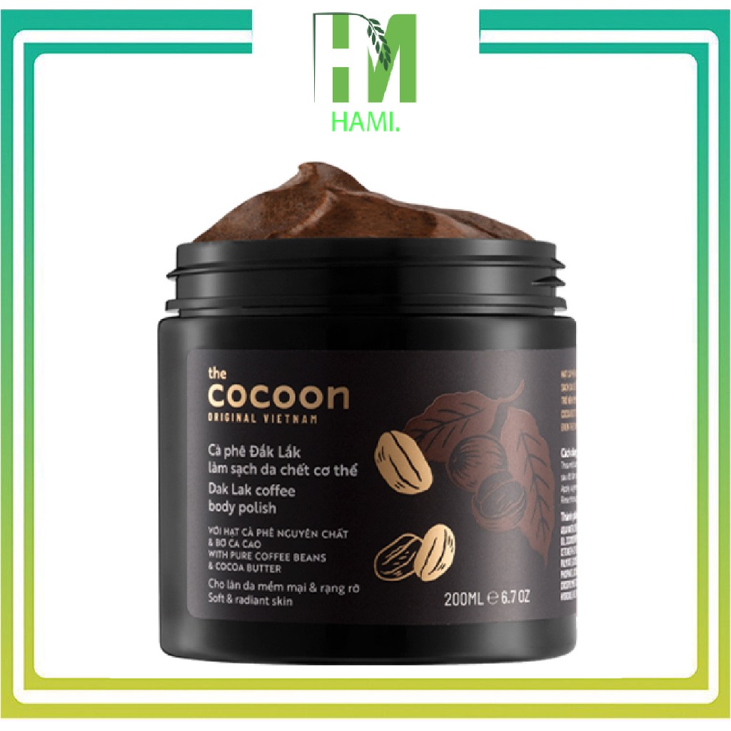 Tẩy da chết Body cà phê Cocoon cho làn da mềm mại và rạng rỡ 200ml