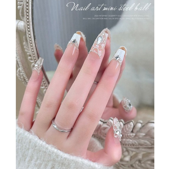 Bi sắt mini size nhỏ - Khay trang trí móng 6 ô mix