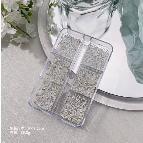 Bi sắt mini size nhỏ - Khay trang trí móng 6 ô mix