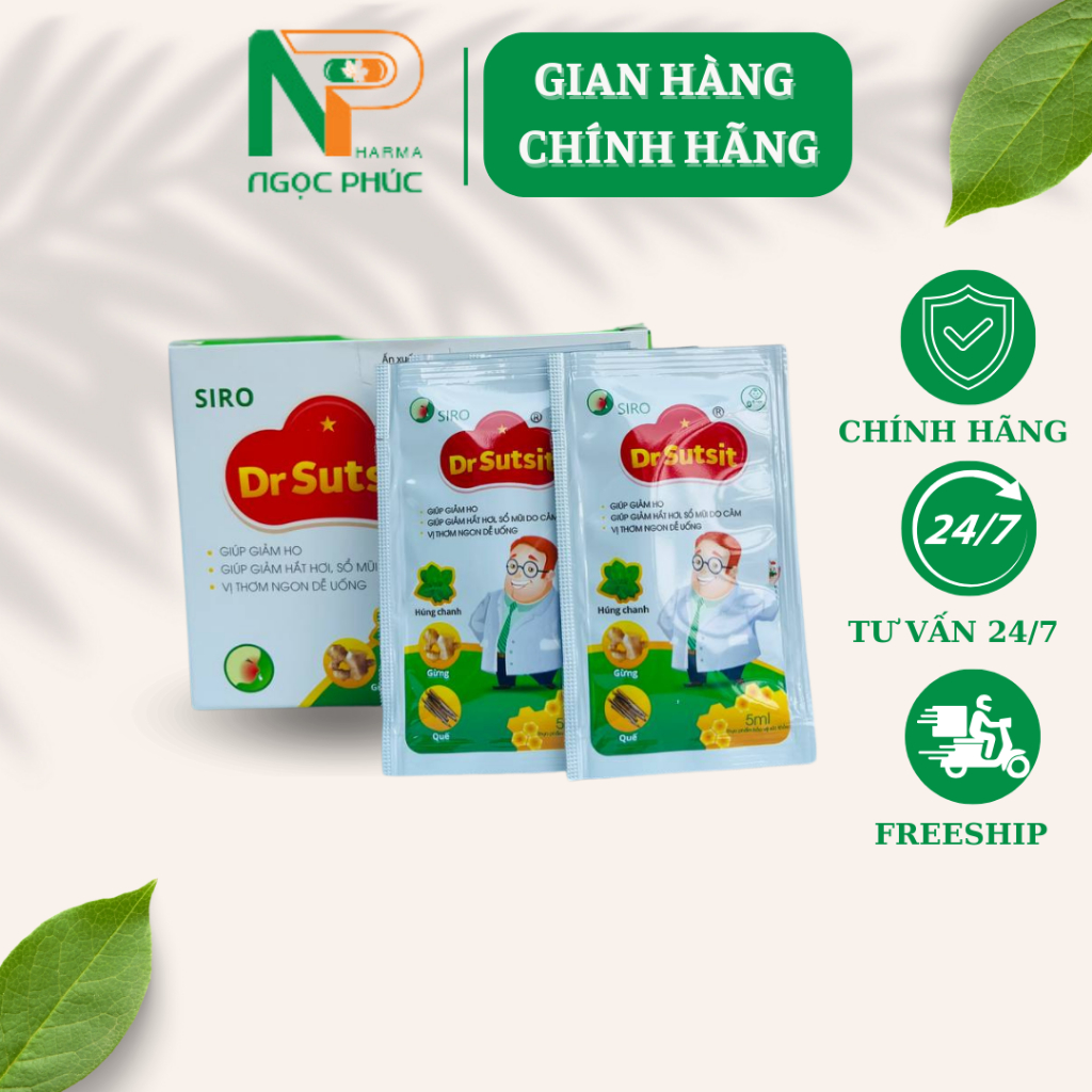 Siro Dr.sutsit giảm ho, hỗ trợ giải cảm, giảm sổ mũi, hương vị thơm ngon dễ uống