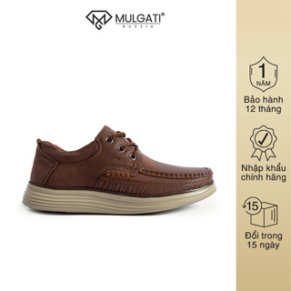 Giày da nam MULGATI Casual da bò cao cấp buộc dây da sần - 203128