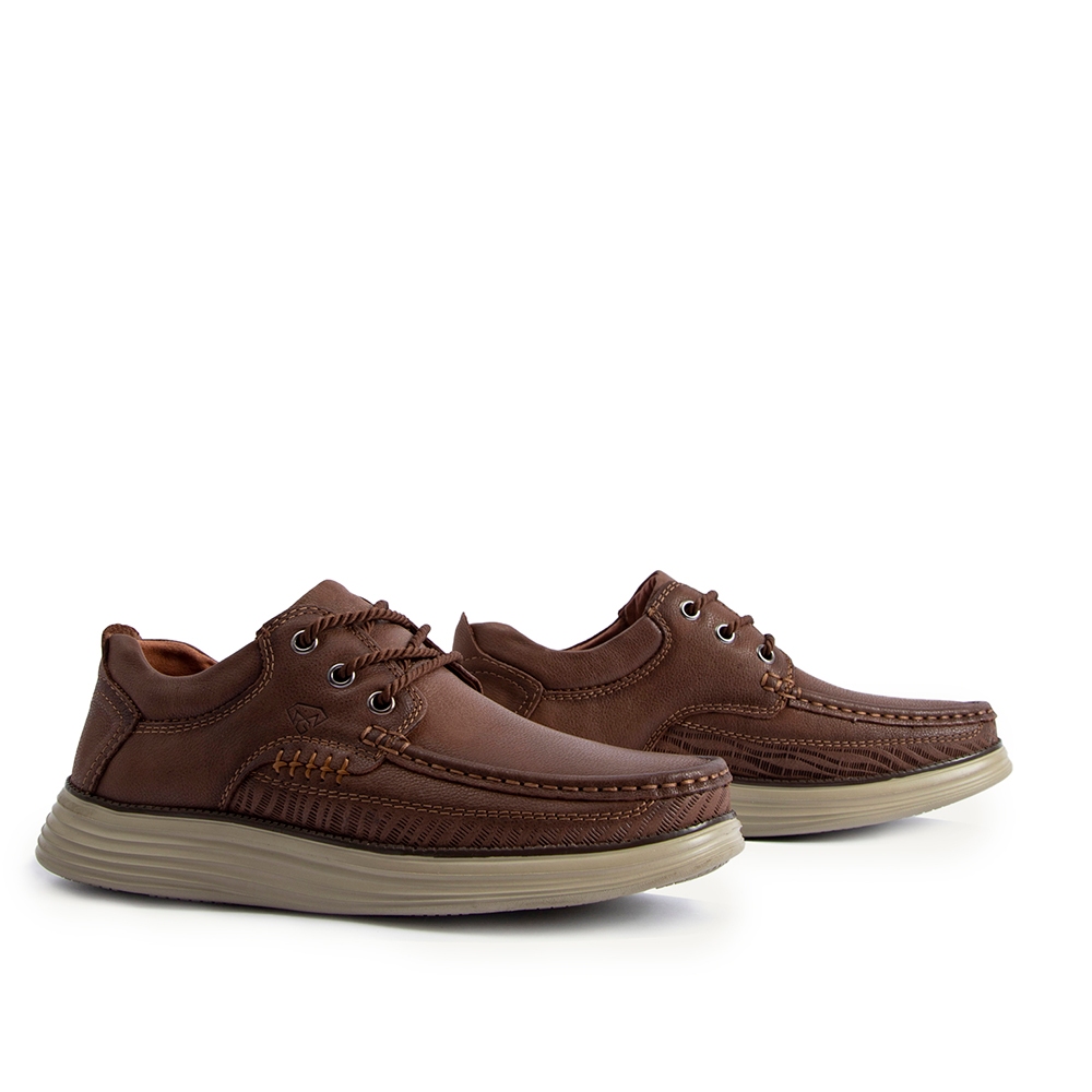 Giày da nam MULGATI Casual da bò cao cấp buộc dây da sần - 203128