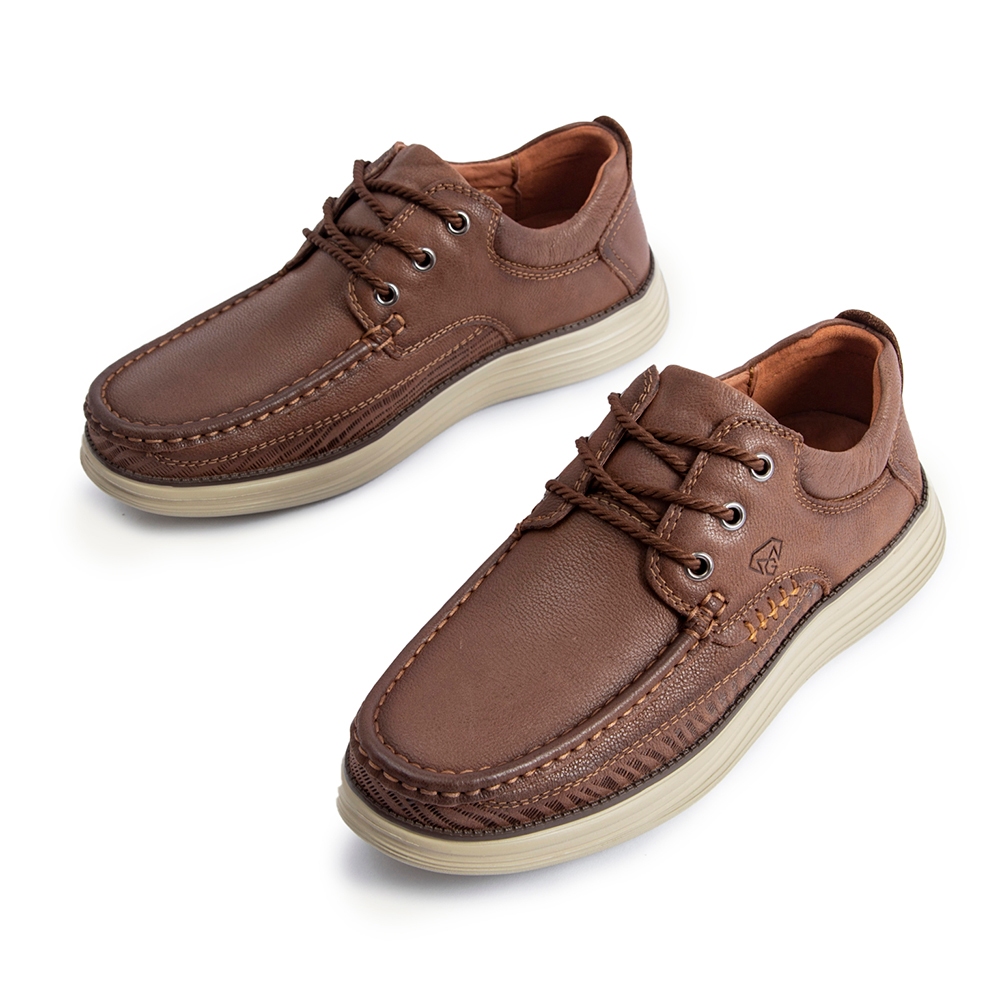 Giày da nam MULGATI Casual da bò cao cấp buộc dây da sần - 203128