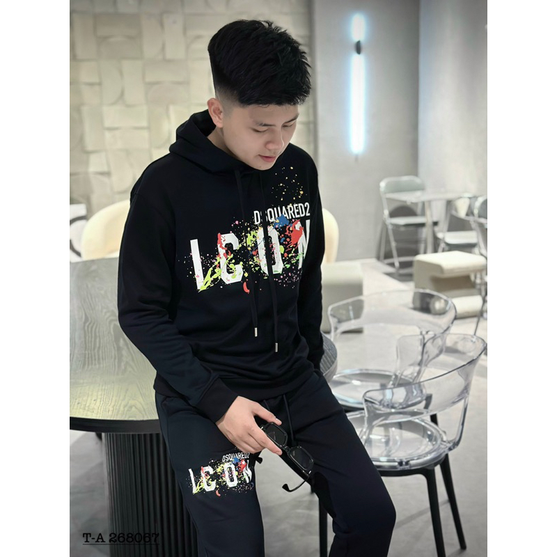 Bộ,Set thời trang thu đông mũ Dsq2 icon vẩy sơn -Hoodie Icon phong cách cháy phố siêu hothit 2023