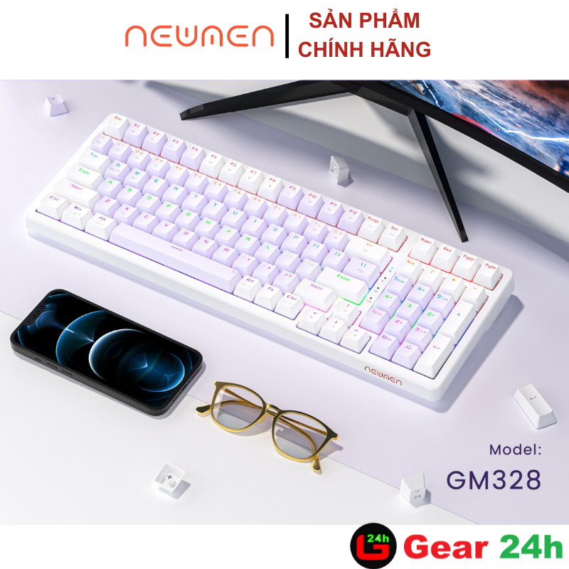 Bàn phím cơ Newmen GM328 E-Sports ( Purple White / Gray White )