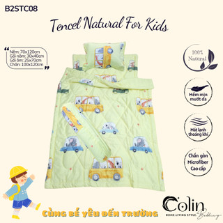 Bộ chăn gối nệm cho bé đi học mẫu giáo Tencel tự nhiên - mềm mịn, mát lạnh - nhiều mẫu