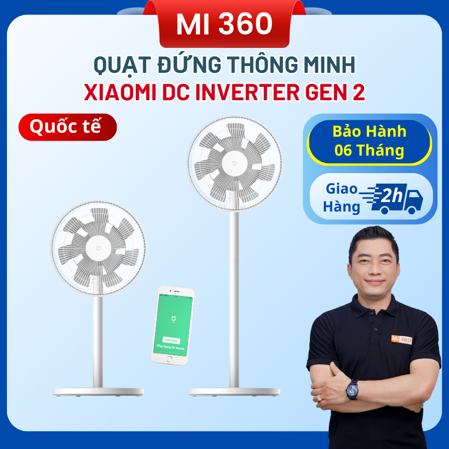 Quạt Đứng Thông Minh Xiaomi DC inverter Gen 2 - Bản Quốc Tế BH 12 Tháng
