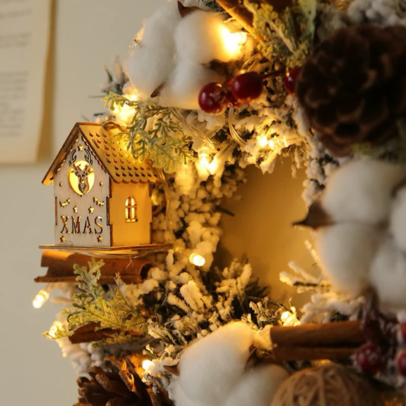 Vòng nguyệt quế treo trang trí noel, vòng trang trí Giáng sinh phong cách Bắc Âu - Gọn Decor