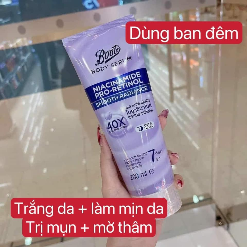 Serum body siêu trắng da chứa 40x Niacinamide và retinol 200ml