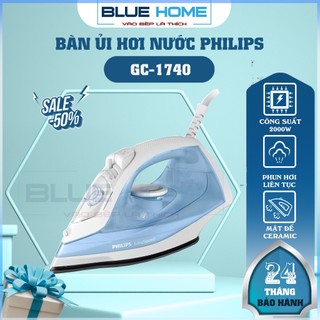 Bàn ủi hơi nước philips gc1740/2, 2000w - mặt đế ceramic, hàng chính hãng