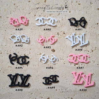 Charm đính móng tay nail thương hiệu / charm kim loại sơn màu trang trí móng tay nail siêu Hot