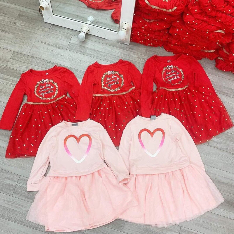 Váy công chúa bé gái diện noel tết cực xinh sz 4Y-12Y satsunkid