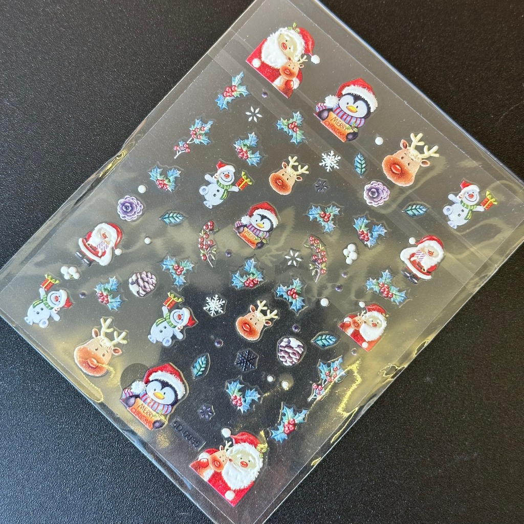 Sticker NOEL lụa 5D , miếng dán móng họa tiết noel ông già noel- cây thông _tuần lộc mẫu hot xu hướng