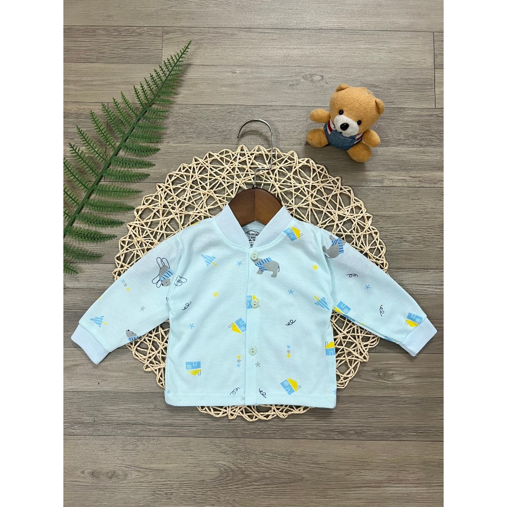 Áo nỉ cho bé sơ sinh trai gái thu đông nỉ lông siêu ấm hàng khuy giữa, sz 123