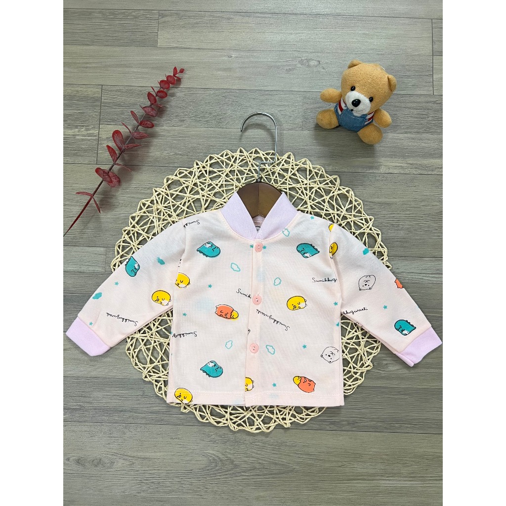 Áo nỉ cho bé sơ sinh trai gái thu đông nỉ lông siêu ấm hàng khuy giữa, sz 123