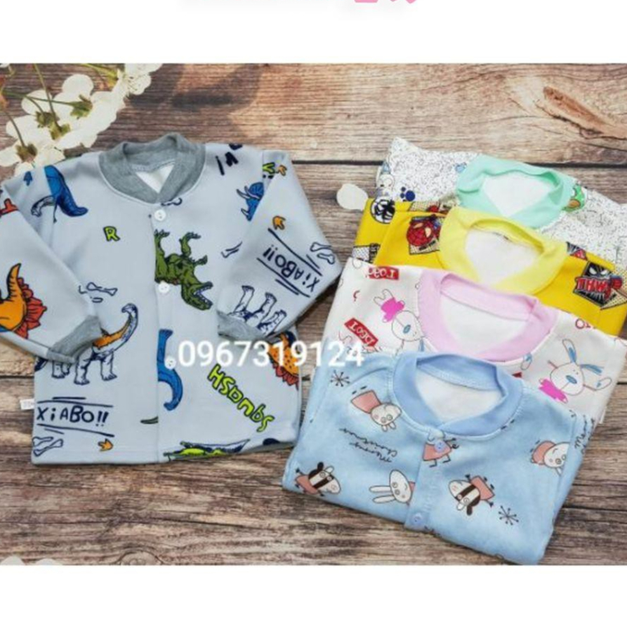 Áo nỉ cho bé sơ sinh trai gái thu đông nỉ lông siêu ấm hàng khuy giữa, sz 123