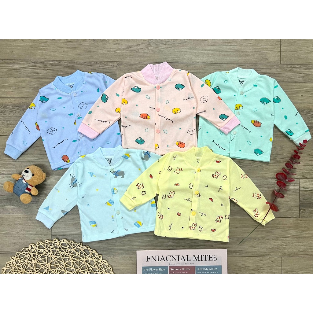 Áo nỉ cho bé sơ sinh trai gái thu đông nỉ lông siêu ấm hàng khuy giữa, sz 123