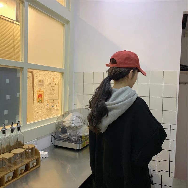 Áo hoodie trơn unisex ullzang chất nỉ ngoại cao cấp local brand - Áo khoác nỉ phối mũ màu có form rộng