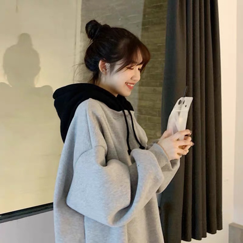 Áo hoodie trơn unisex ullzang chất nỉ ngoại cao cấp local brand - Áo khoác nỉ phối mũ màu có form rộng