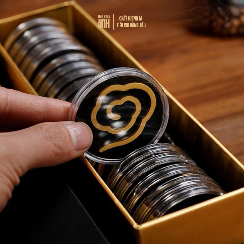 Trầm vân mây thượng hạng nguyên chất không keo hương thơm dịu ngọt lưu hương rất lâu, hộp mica tiện lợi 8 và 20 vân