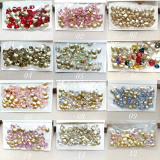 Set đá khối mix màu mix size đính móng