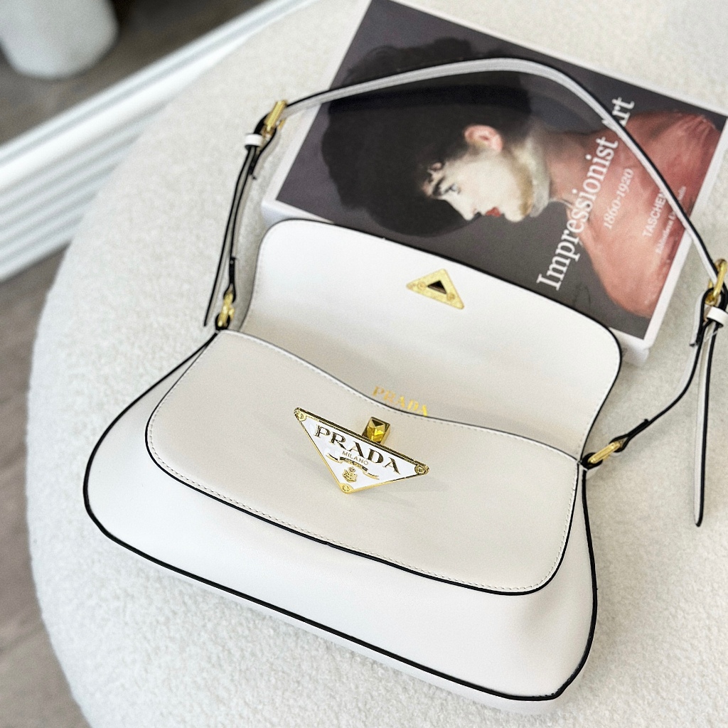 Túi xách nữ, túi P kẹp nách da bóng tag vàng size 23 full box - Lucky9store