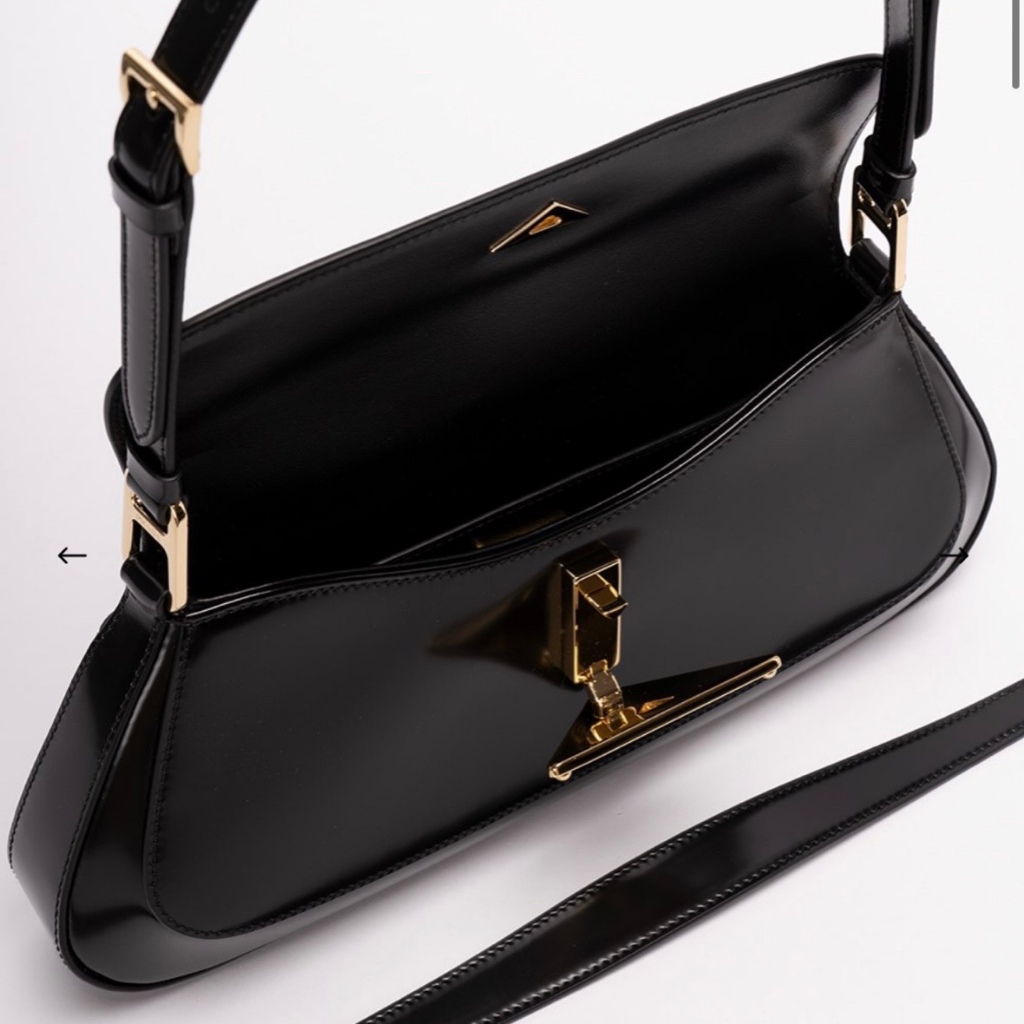 Túi xách nữ, túi P kẹp nách da bóng tag vàng size 23 full box - Lucky9store