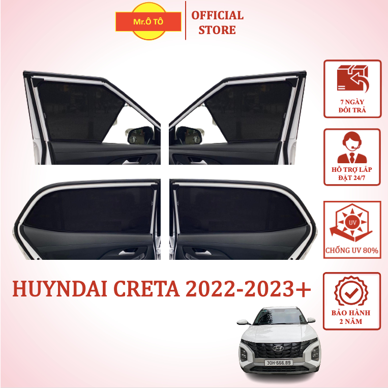 Rèm che nắng xe HYUNDAI CRETA 2021-2023 chống UV - Loại 1 Mr Ô Tô - Bảo hành 2 năm