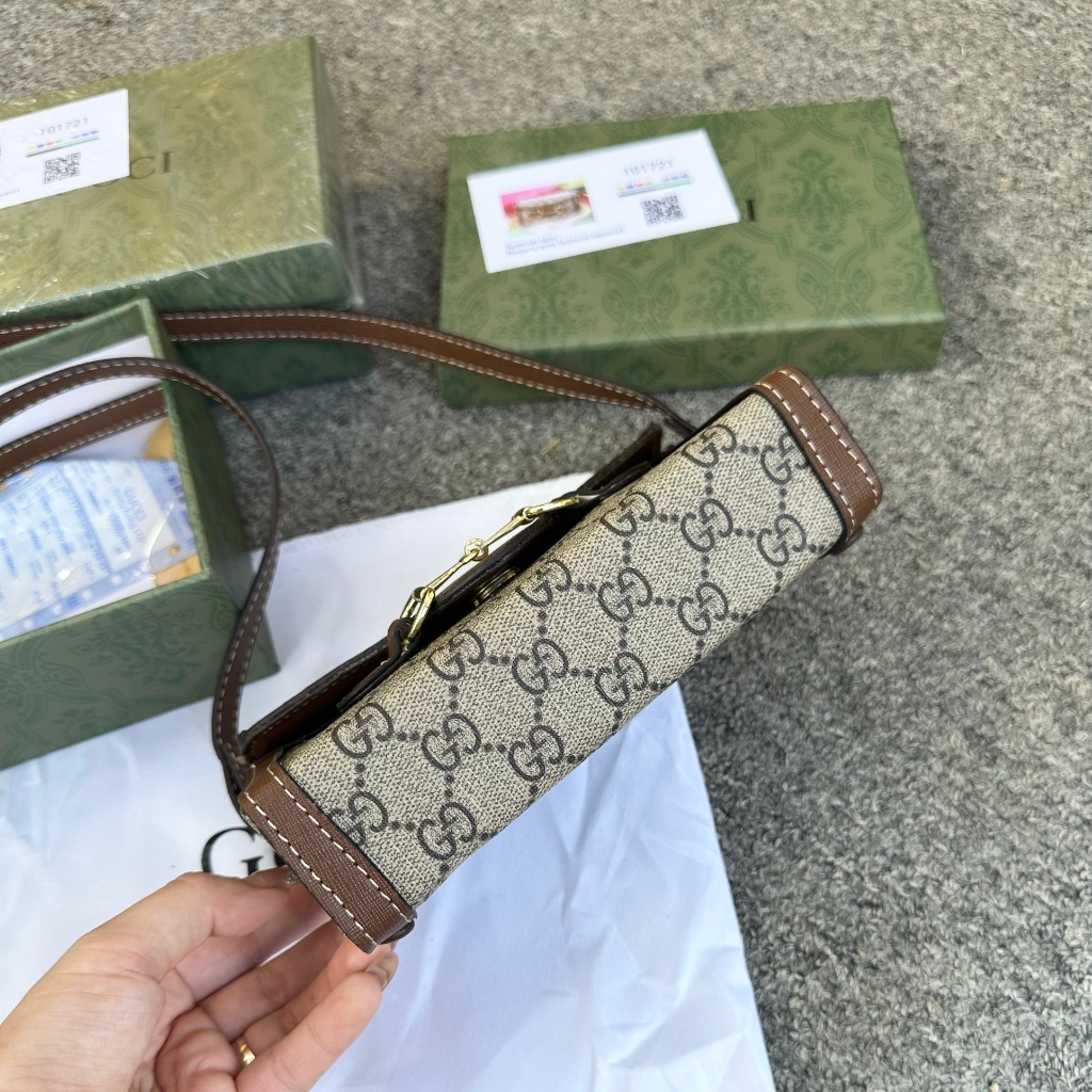 Túi xách nữ, túi G dáng ngang lót da lộn size 20 full box nguyên seal - Lucky9store