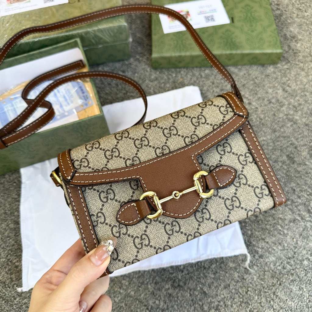 Túi xách nữ, túi G dáng ngang lót da lộn size 20 full box nguyên seal - Lucky9store
