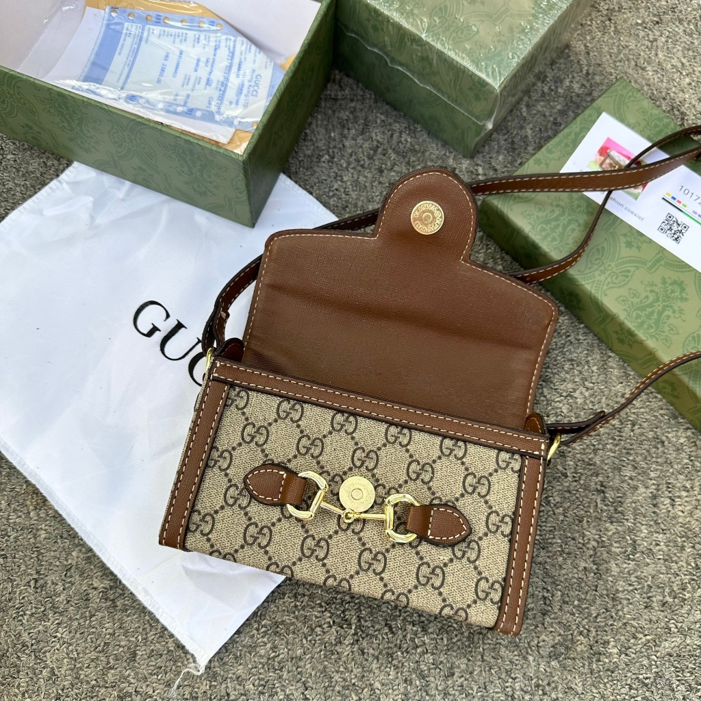 Túi xách nữ, túi G dáng ngang lót da lộn size 20 full box nguyên seal - Lucky9store