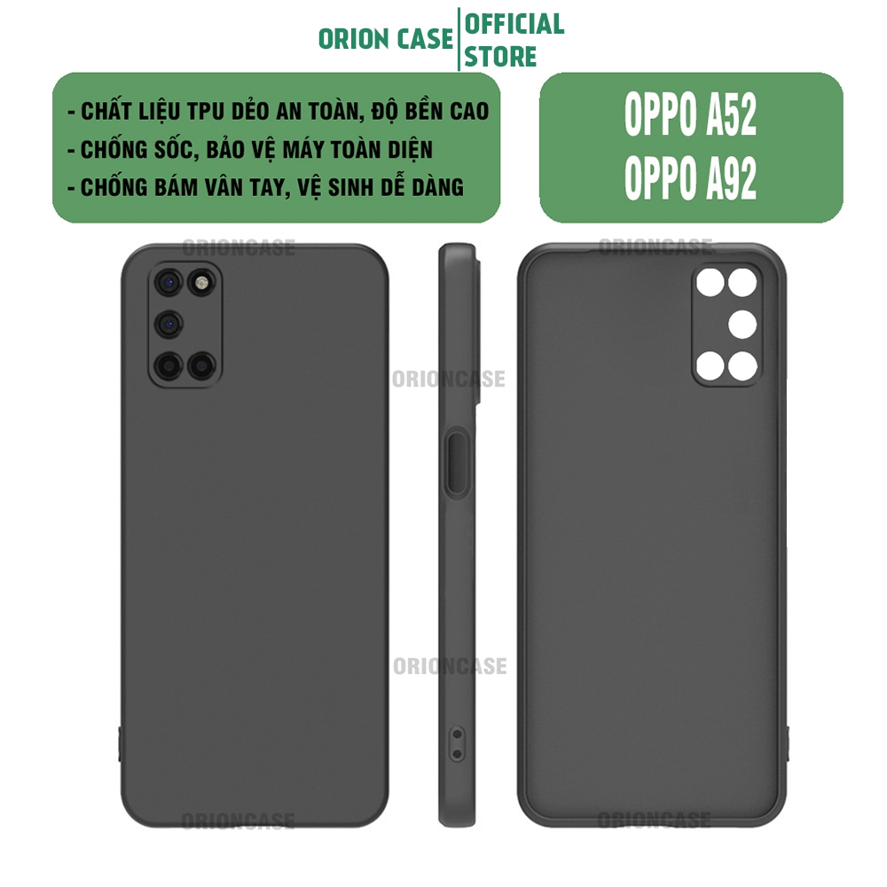 Ốp lưng Oppo A52 - Oppo A92 chất liệu TPU dẻo, chống sốc và có bảo vệ camera
