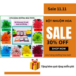 Thuốc nhuộm hoa tươi, bột nhuộm hoa India 10gram pha được 1L nước nhuộm hoa, lên màu nhanh, bột nhuộm chuyên hoa
